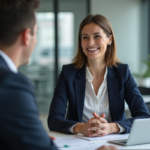 Femme professionnelle en réunion au bureau