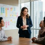 Femme d affaires attentive lors d une réunion en entreprise