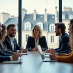 Groupe de professionnels à Paris lors d'une réunion