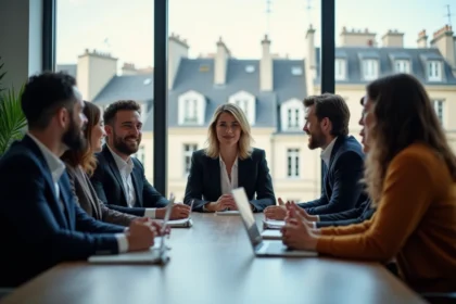 Groupe de professionnels à Paris lors d'une réunion